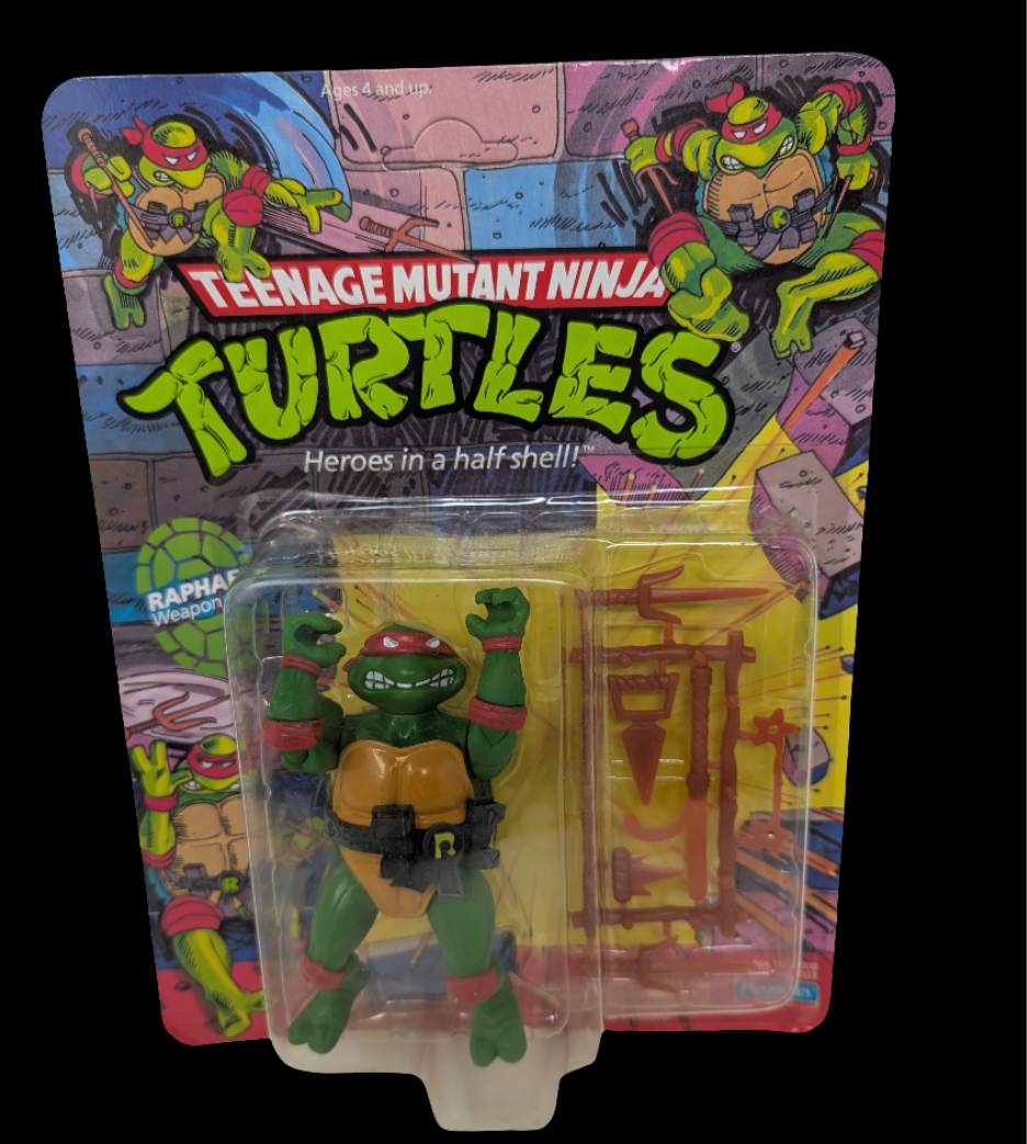 Vtg (1988) TMNT Raphael Figure (10 Back, Unpunched)