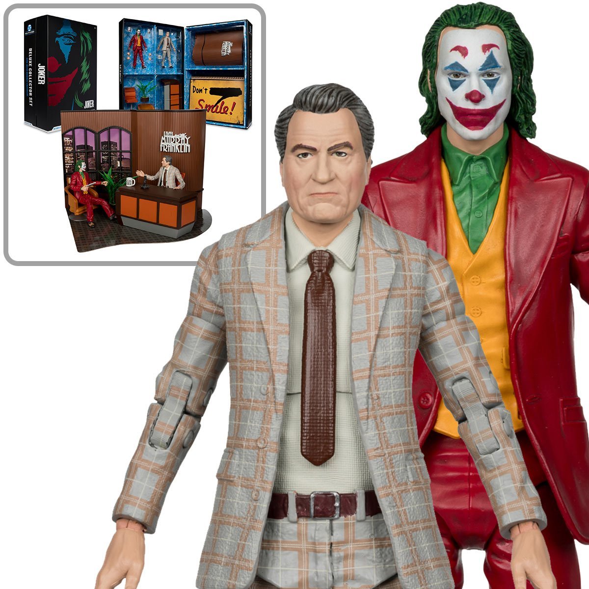 DC Multiverse Joker Movie Live with Murray Franklin Deluxe Collector Set with 7-Inch Scale Action Figure 2-Pack