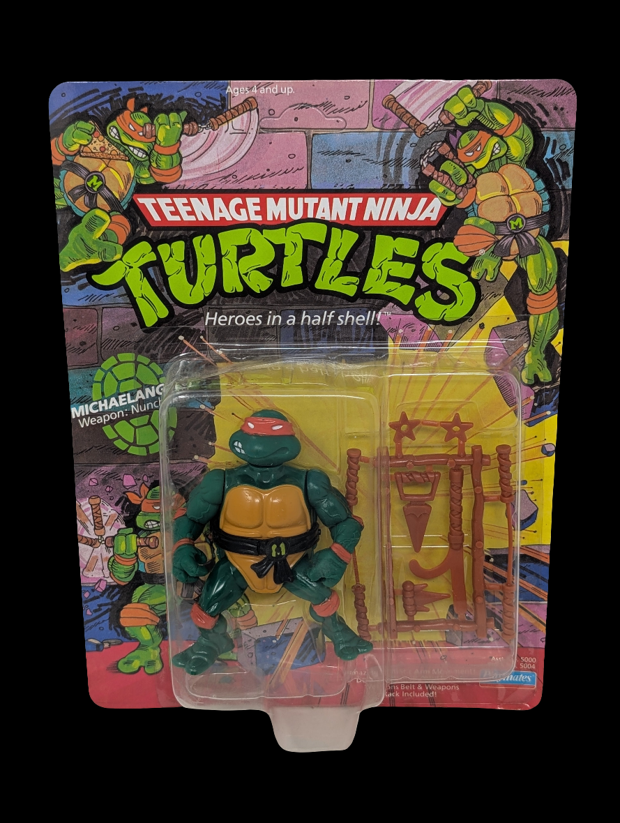 Vtg (1988) TMNT Michelangelo Figure (10 Back, Unpunched)