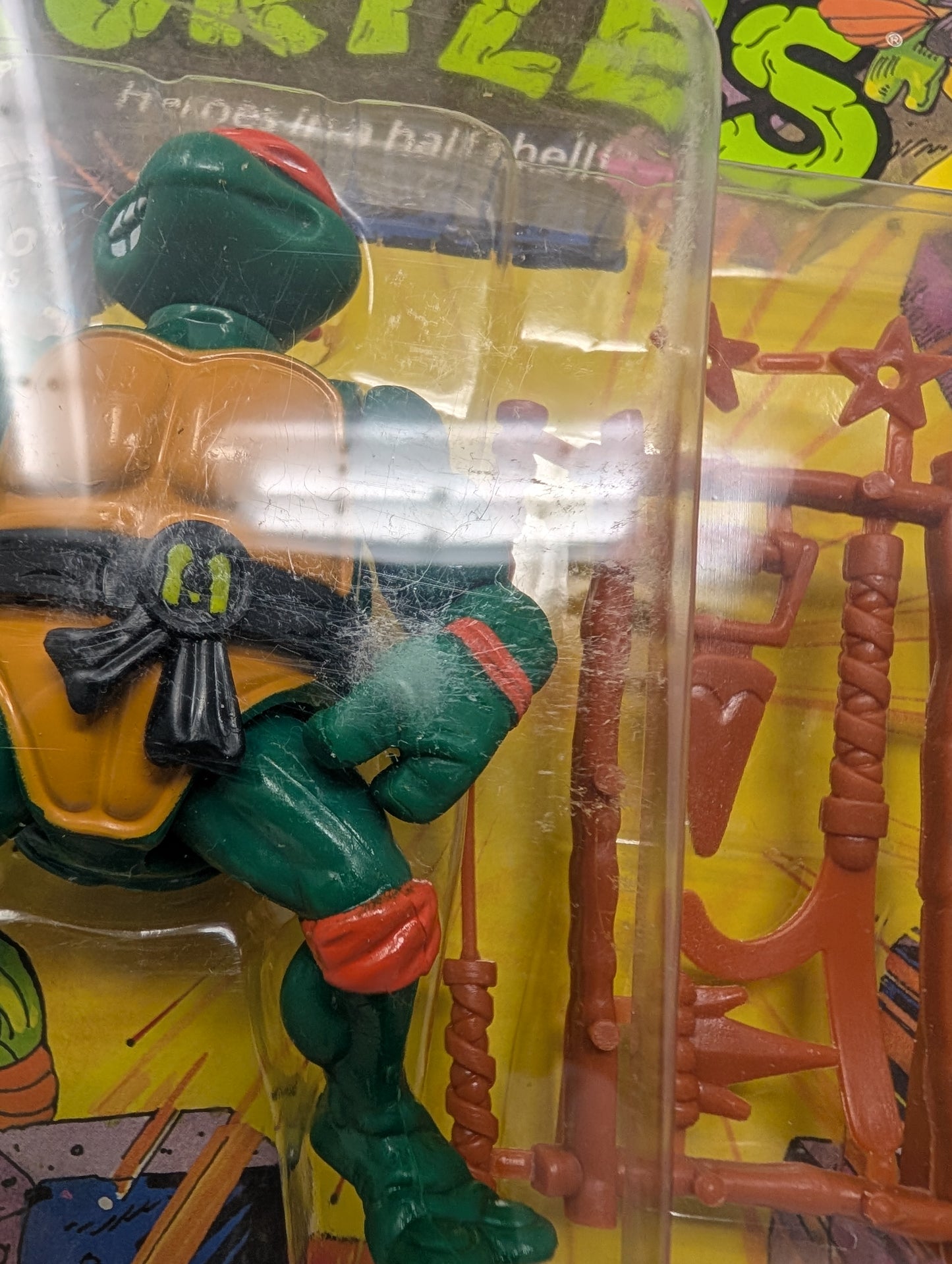 Vtg (1988) TMNT Michelangelo Figure (10 Back, Unpunched)