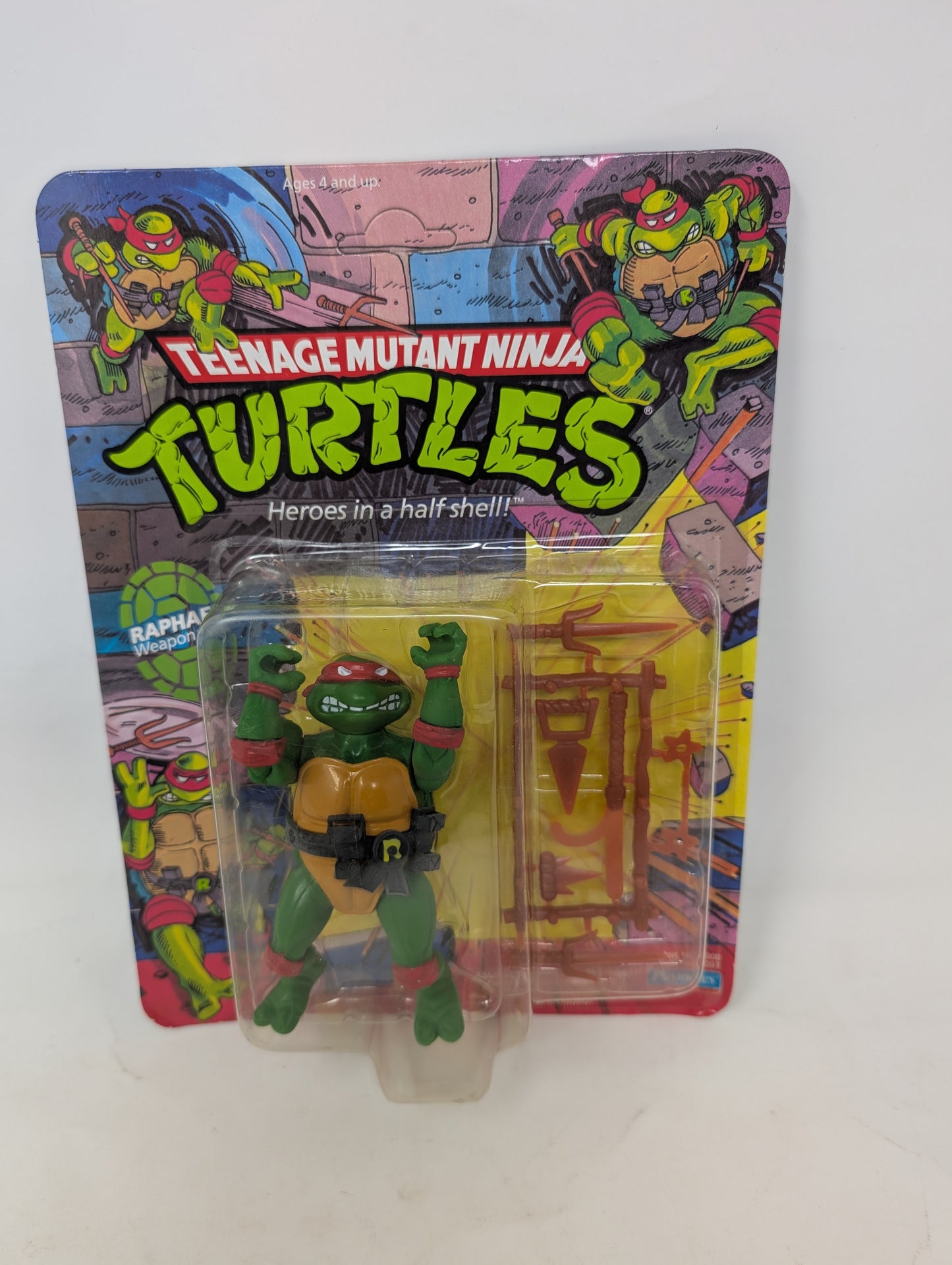 Vtg (1988) TMNT Raphael Figure (10 Back, Unpunched)