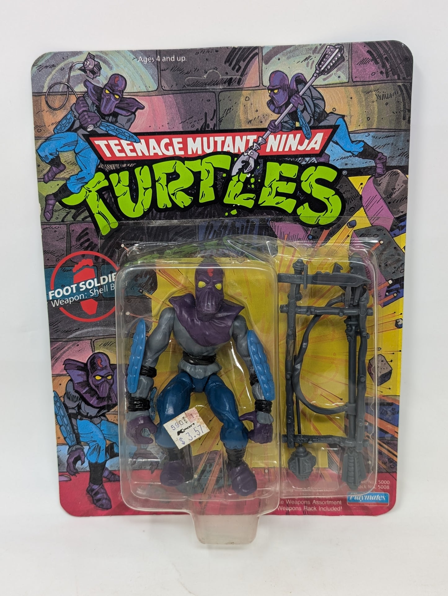 Vtg (1988) TMNT Foot Soldier Figure (Unpunched, 10 Back)