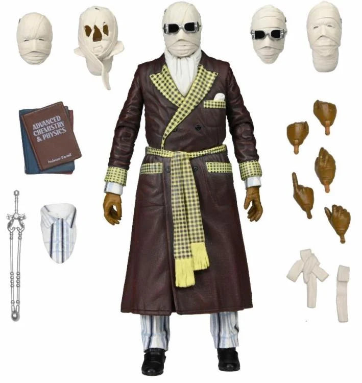 NECA - Universal Monsters 7” Scale Action Figure - Ultimate Invisible Man Figure “Kemp House” (Color)