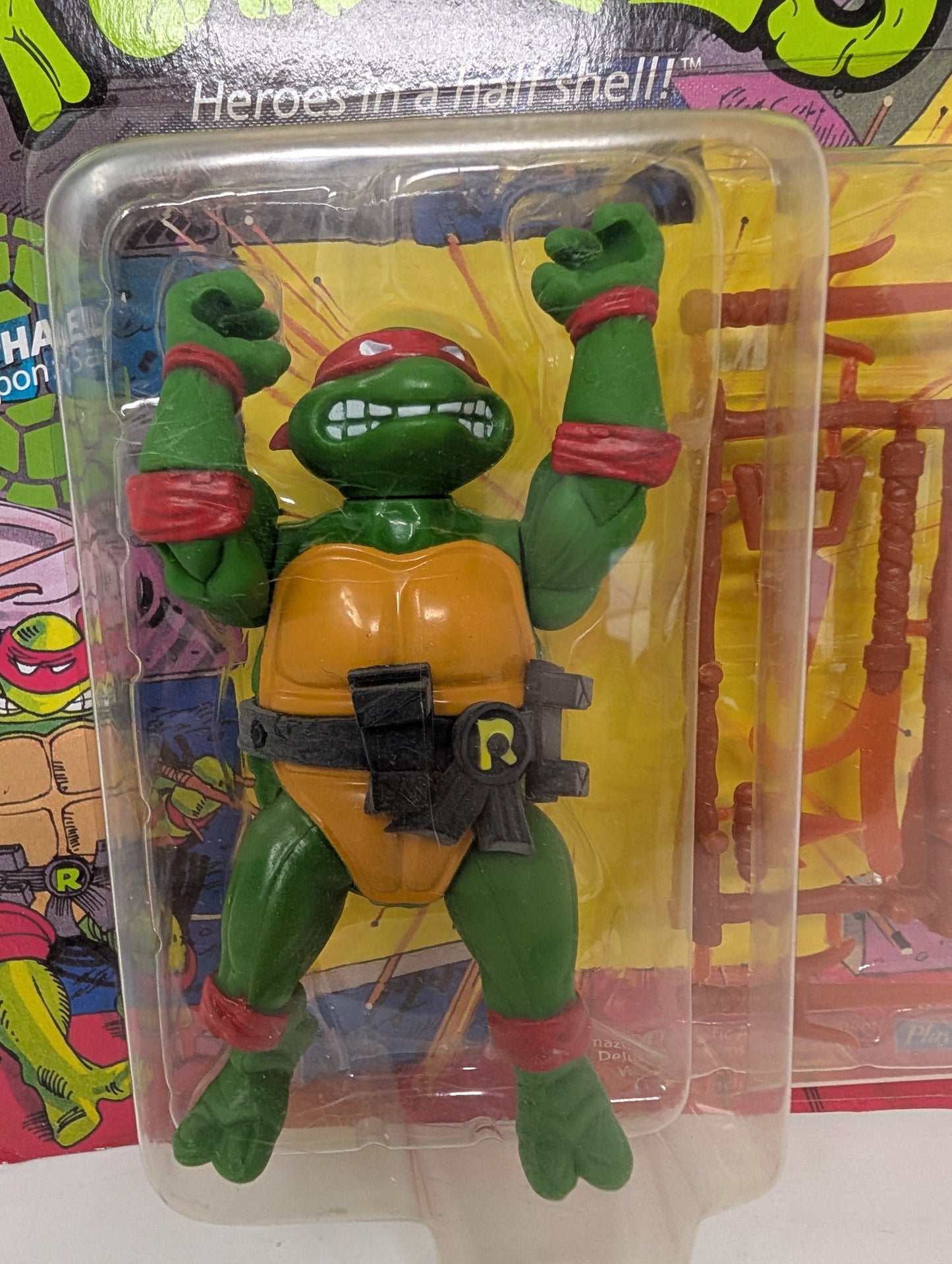 Vtg (1988) TMNT Raphael Figure (10 Back, Unpunched)