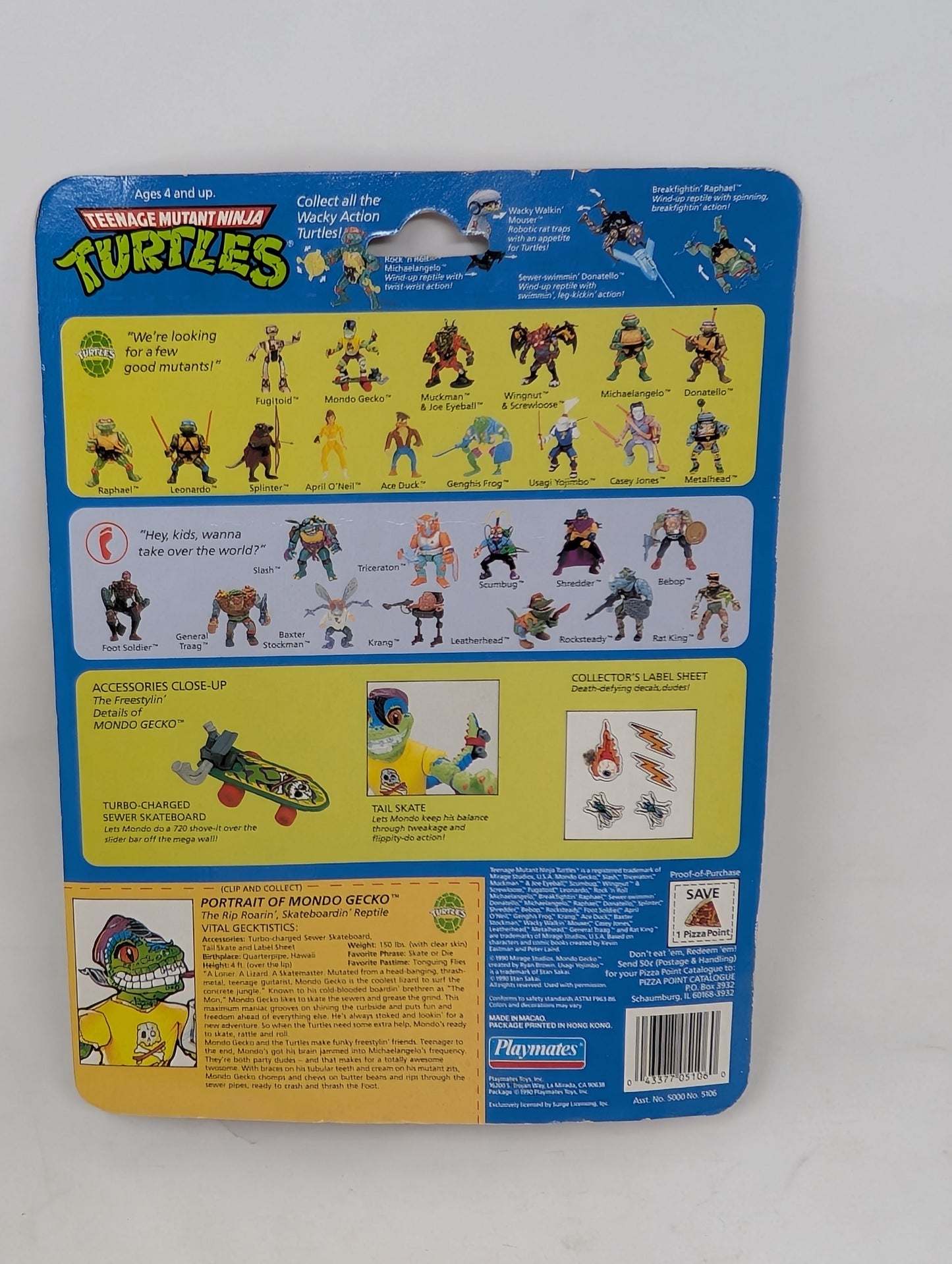 Vtg (1990) TMNT Mondo Gecko Figure