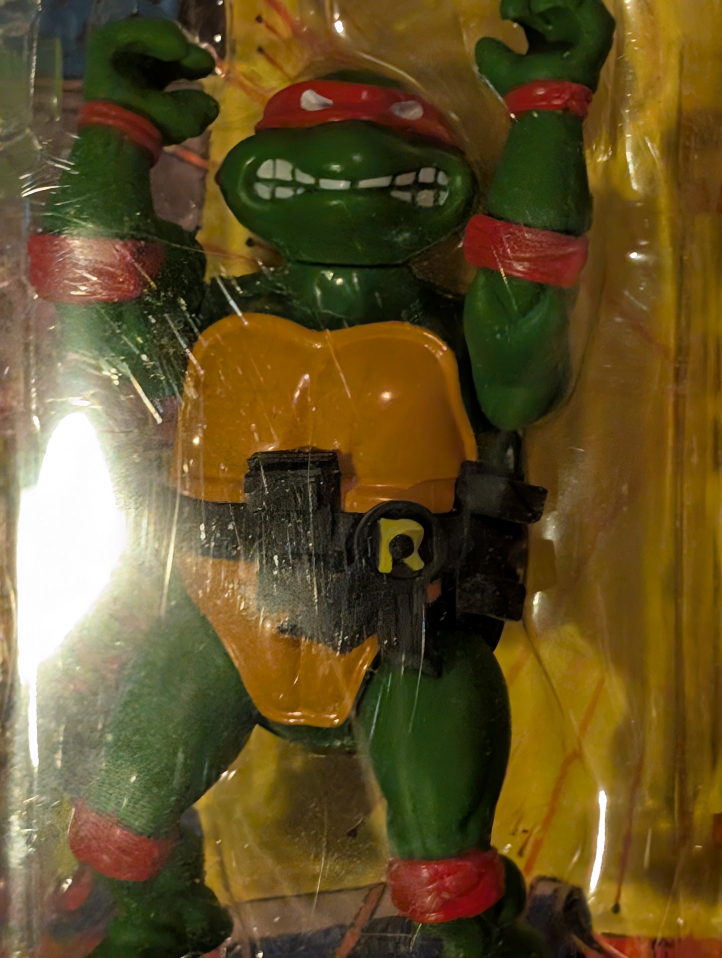 Vtg (1988) TMNT Raphael Figure (10 Back, Unpunched)