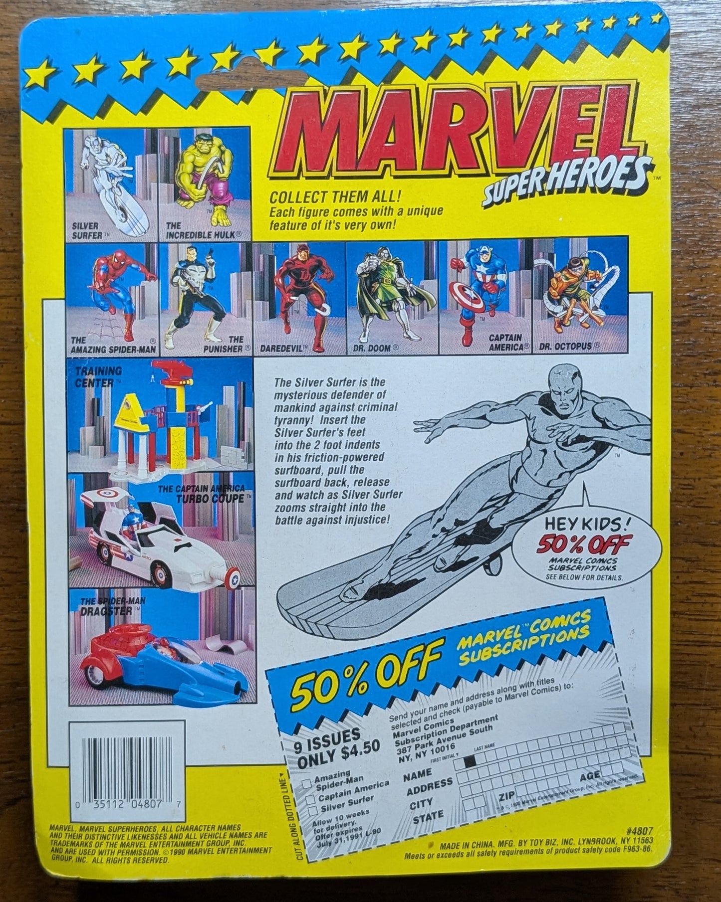 Vtg (1990) Marvel Superheroes Silver Surfer