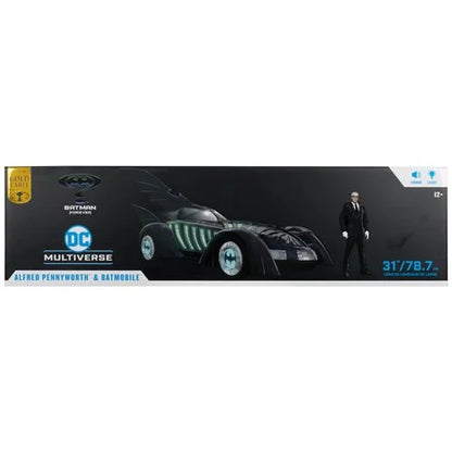 DC Multiverse Batman Forever Batmobile Vehicle and Alfred Pennyworth 7-Inch Scale Action Figure