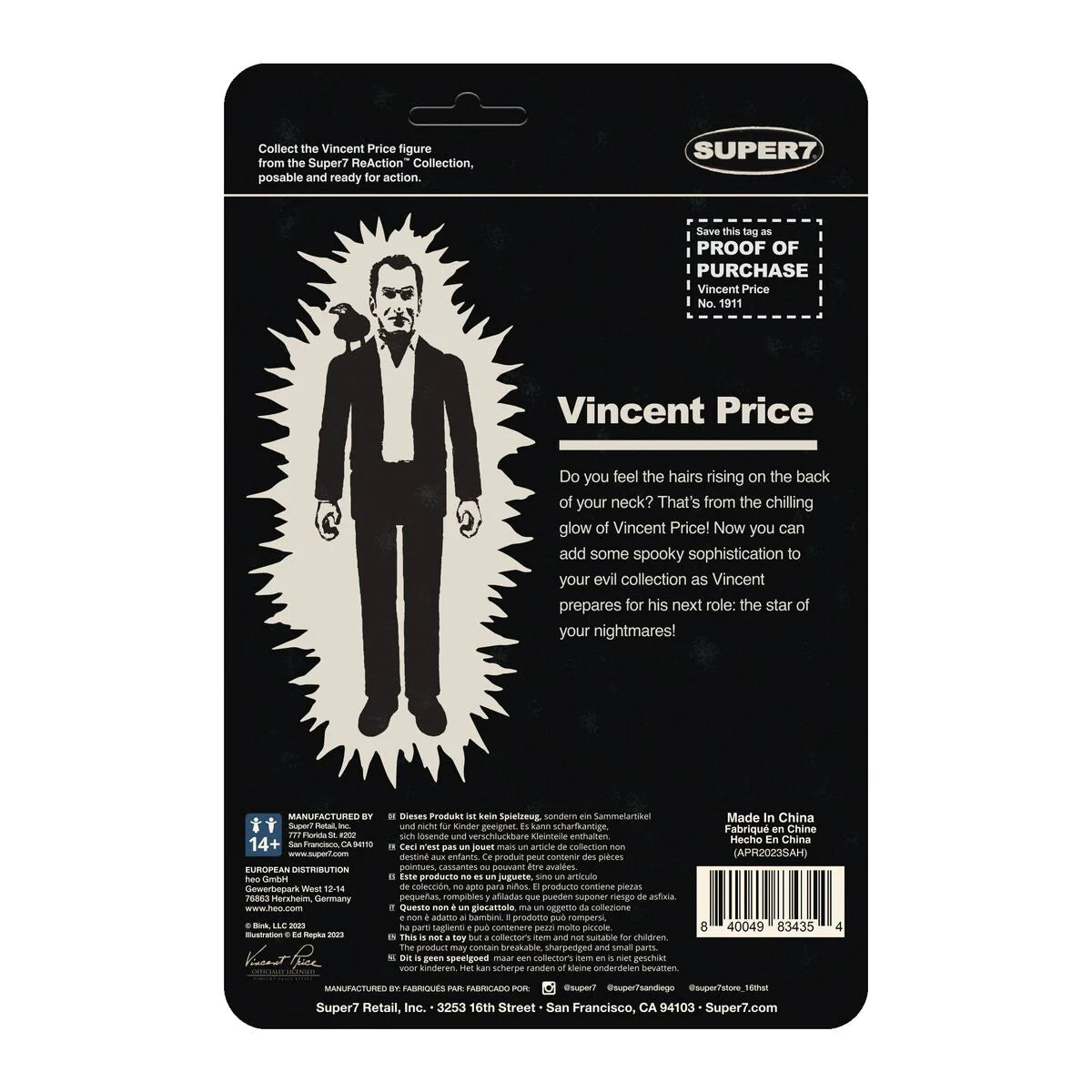 PRE-ORDER Vincent Price (Monster Glow)