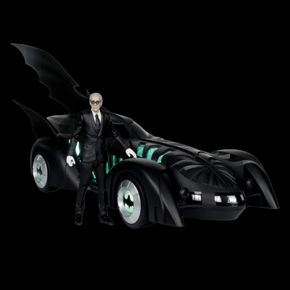 DC Multiverse Batman Forever Batmobile Vehicle and Alfred Pennyworth 7-Inch Scale Action Figure