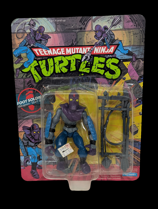 Vtg (1988) TMNT Foot Soldier Figure (Unpunched, 10 Back)
