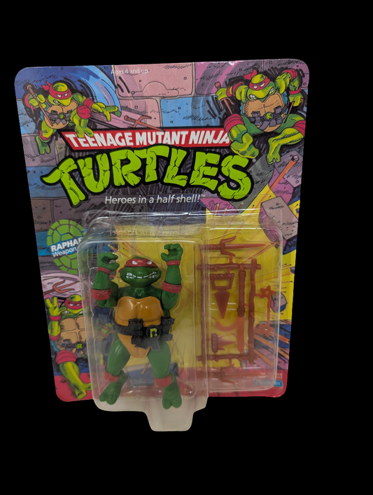 Vtg (1988) TMNT Raphael Figure (10 Back, Unpunched)