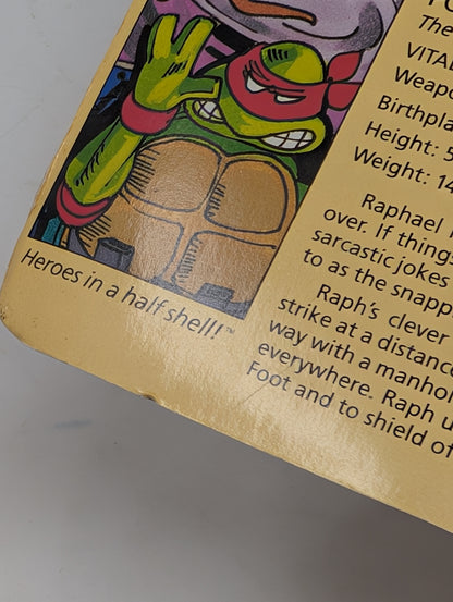 Vtg (1988) TMNT Raphael Figure (10 Back, Unpunched)