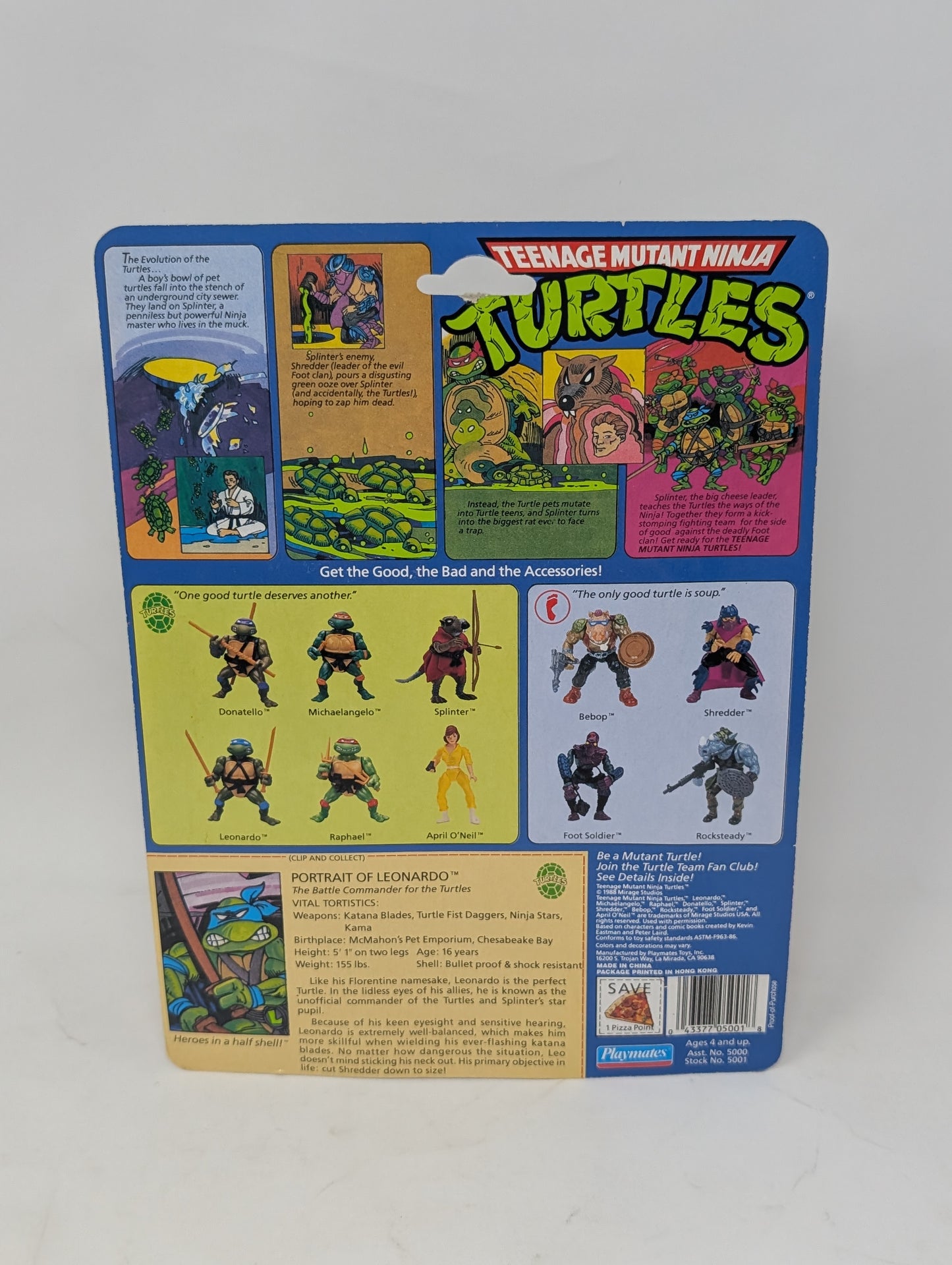 Vtg (1988) TMNT Leonardo Figure (10 Back)