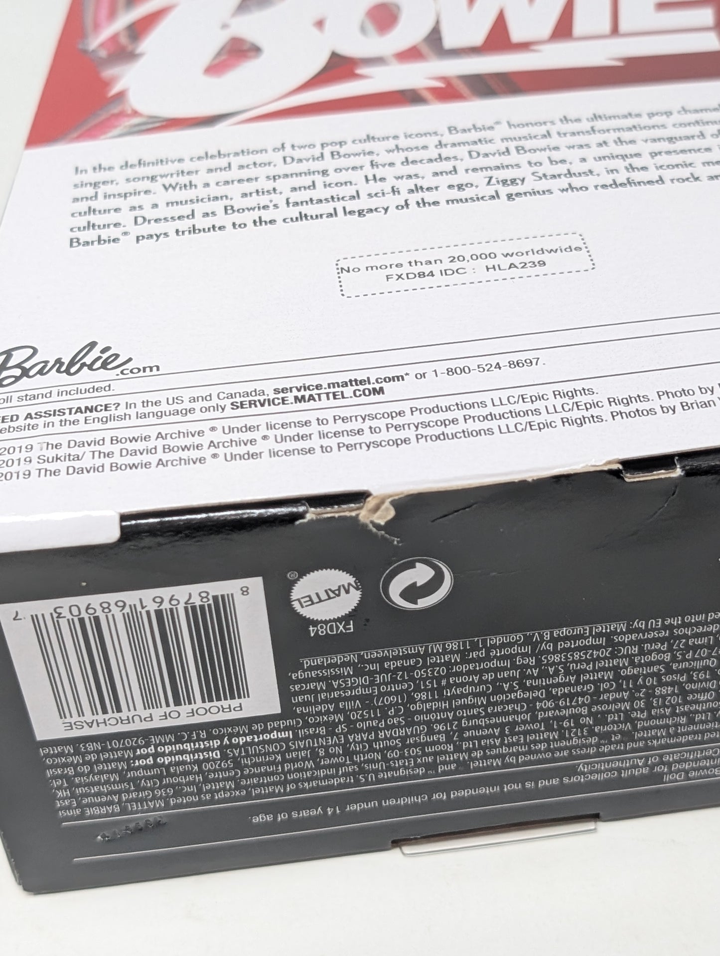 Mattel 2019 David Bowie Signature Barbie Doll