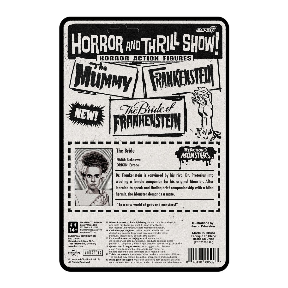 Universal Monsters Bride of Frankenstein 3 3/4-inch ReAction+ Figure