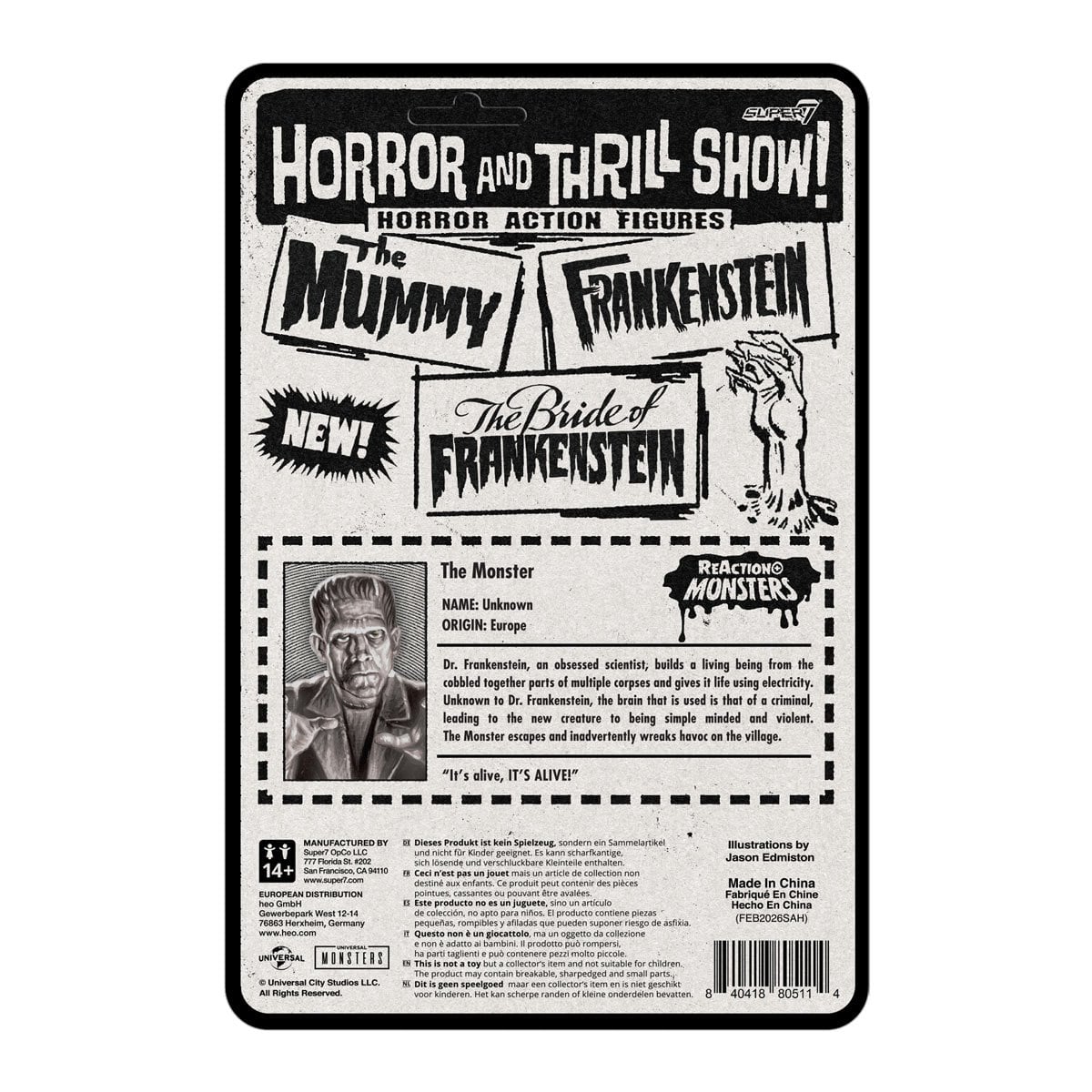 Universal Monsters Frankenstein 3 3/4-inch ReAction+ Figure